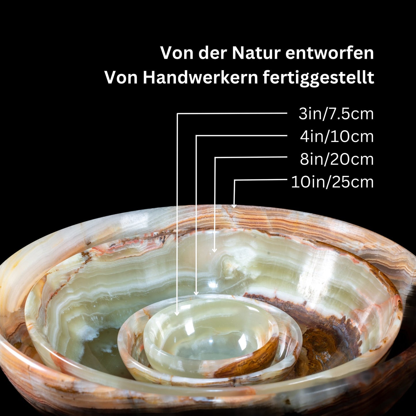 Onyx Kristall Schale, Himalaya Onyx, Natursteinschale Marmorschale, (ES)