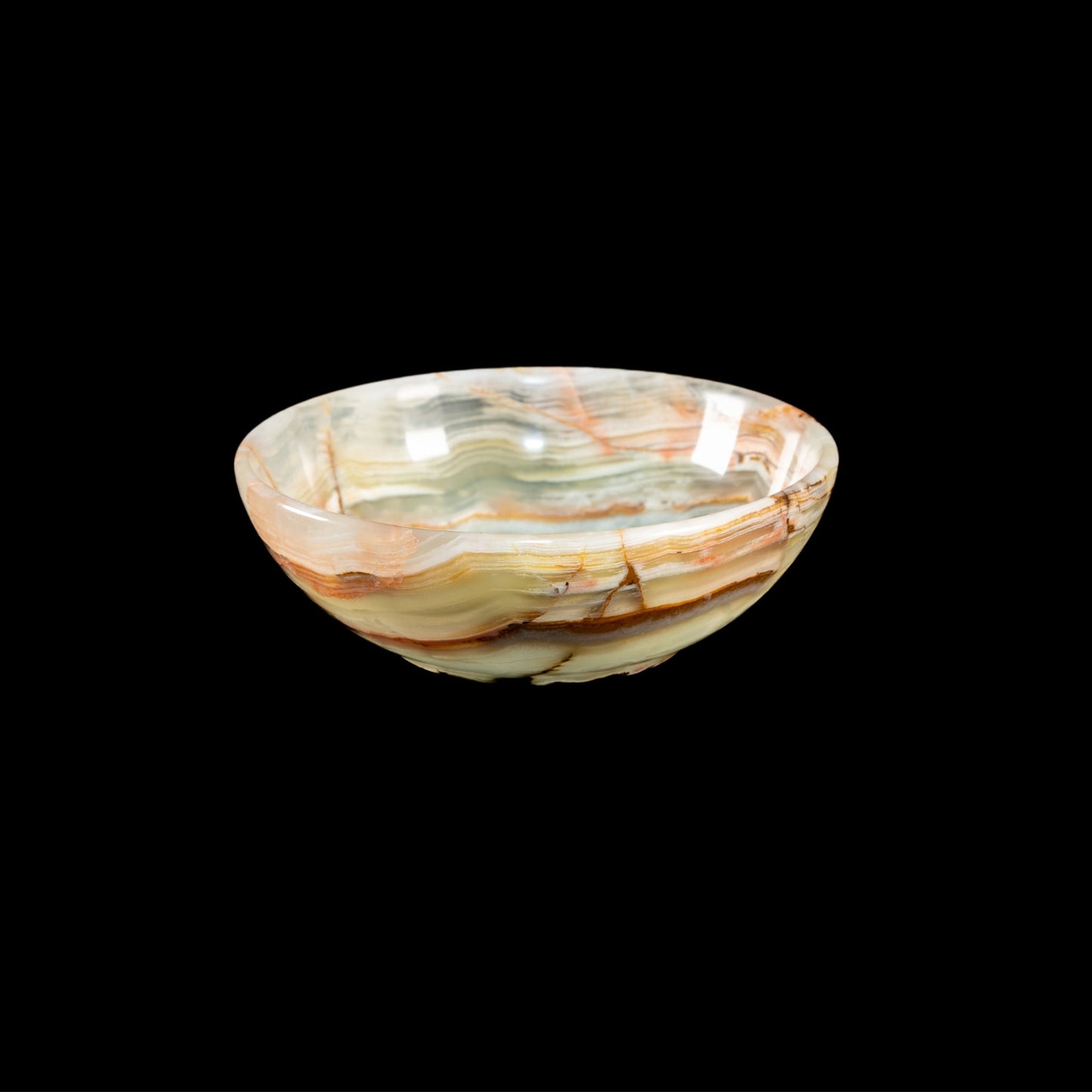 Onyx Kristall Schale, Himalaya Onyx, Natursteinschale Marmorschale, (ES)