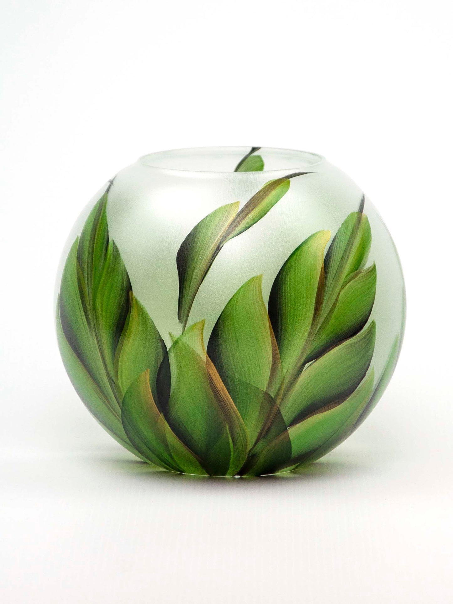 Handpainted Glass Vase for Flowers | Painted Art Glass Vase | Interior (CA)