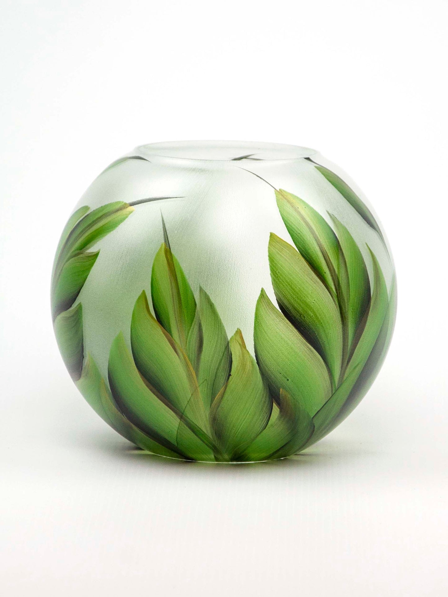 Handpainted Glass Vase for Flowers | Painted Art Glass Vase | Interior (CA)