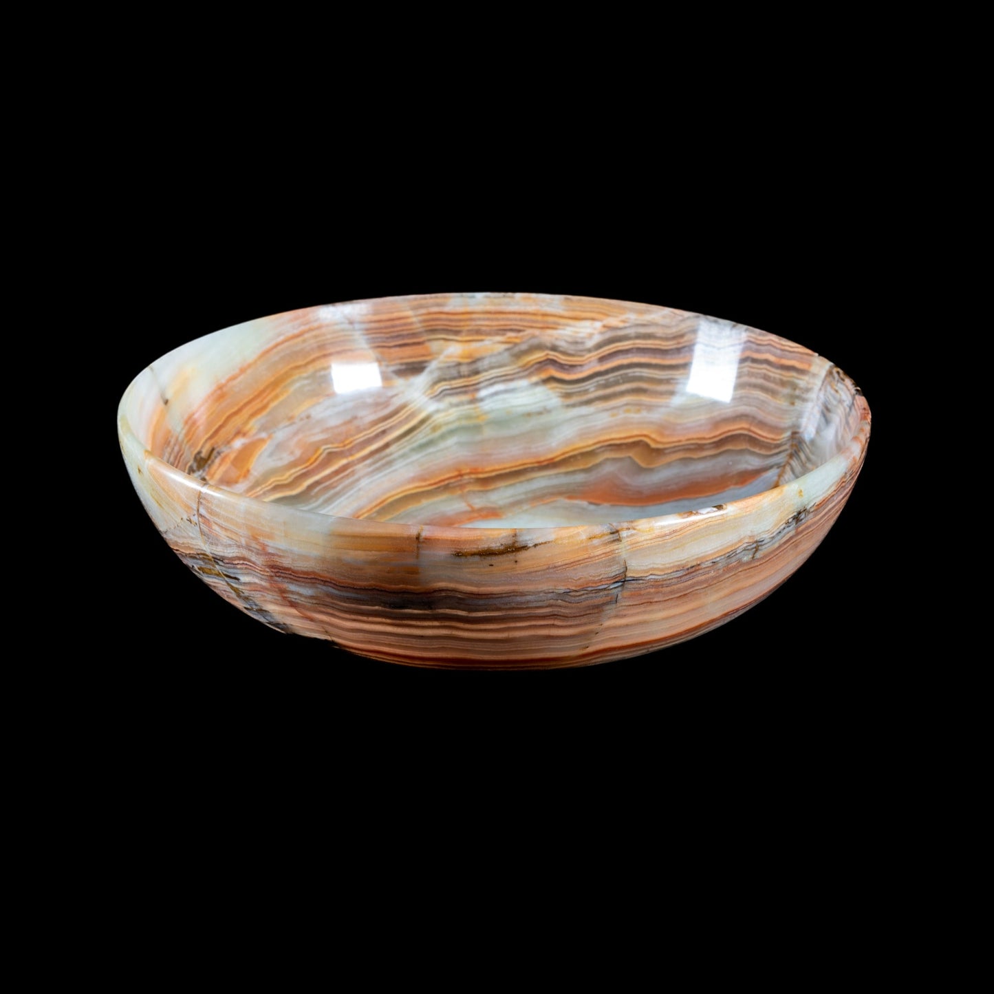 Onyx Kristall Schale, Himalaya Onyx, Natursteinschale Marmorschale, (ES)