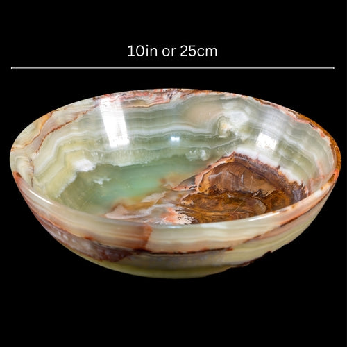 Onyx Kristall Schale, Himalaya Onyx, Natursteinschale Marmorschale, (ES)