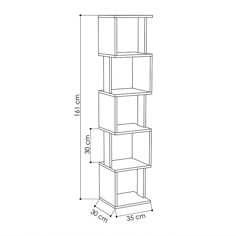 Bookcase STAIRS Natural Beech/Anthracite (CB)