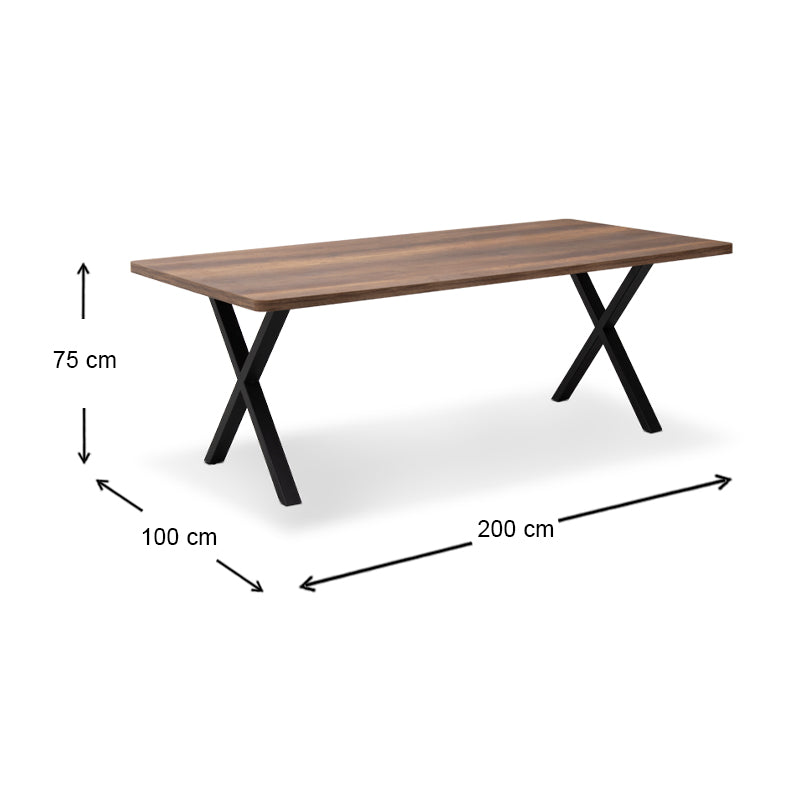 Dining Table MALVIN Walnut 200x100x75cm (CB)