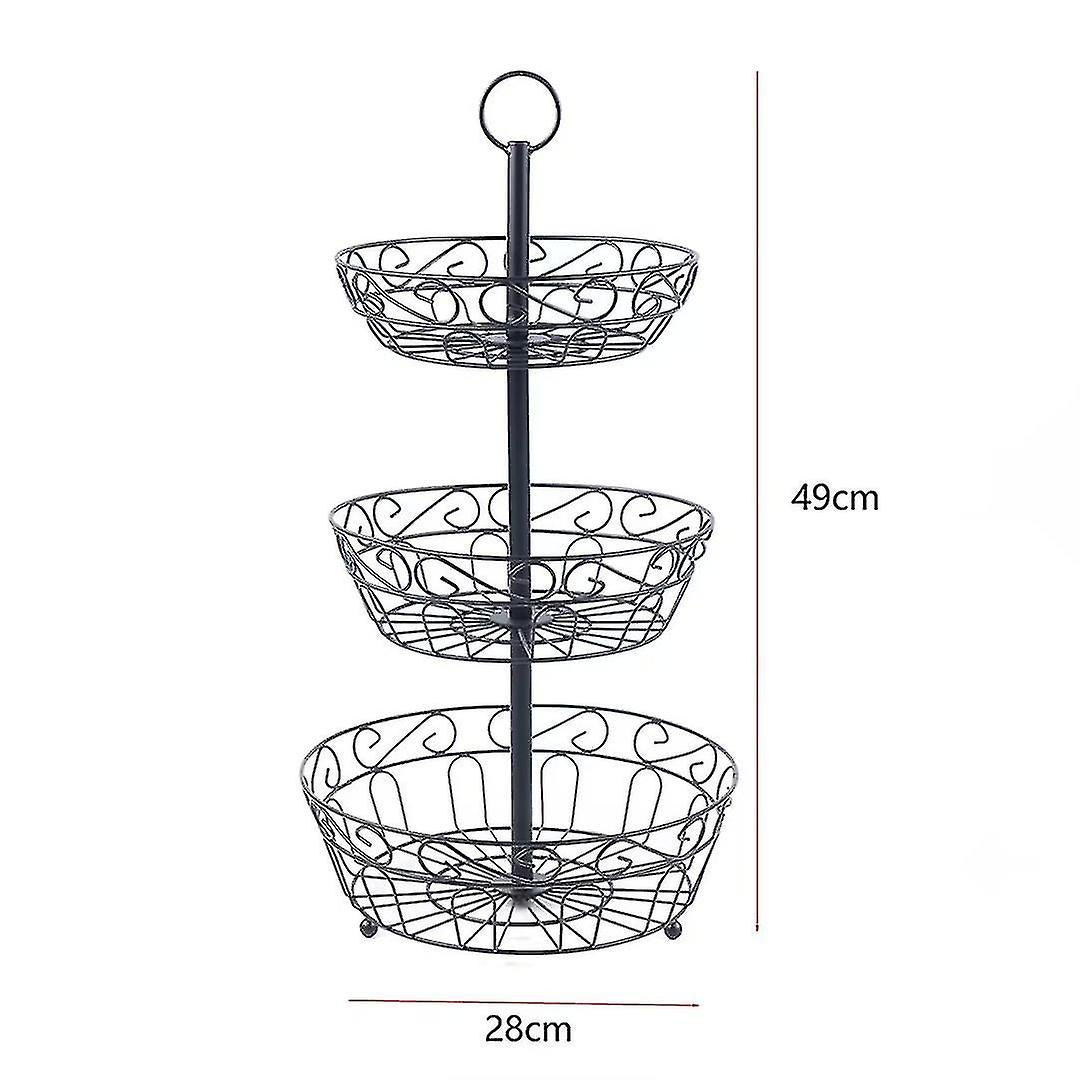 Fruit Rack black 3-tier (MW)