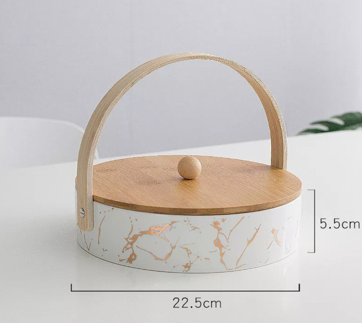 Ceramic Round Bowl With Lid (MW)