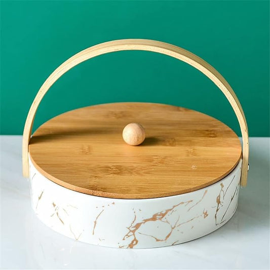 Ceramic Round Bowl With Lid (MW)