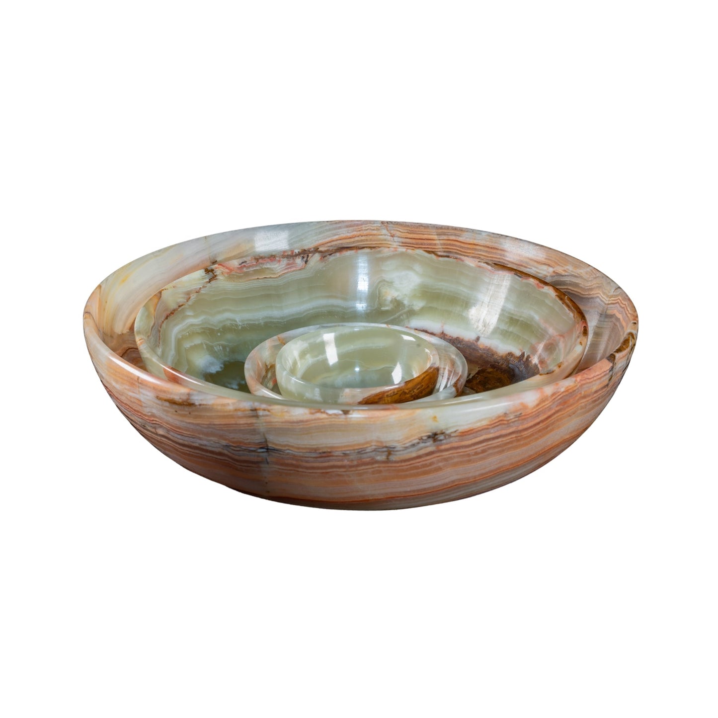 Onyx Kristall Schale, Himalaya Onyx, Natursteinschale Marmorschale, (ES)