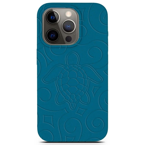Ocean Turtle -  Biodegradable phone case - Ocean Blue and Black (TL)