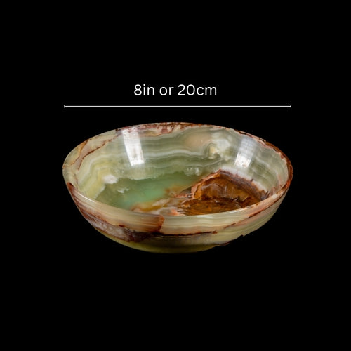 Onyx Kristall Schale, Himalaya Onyx, Natursteinschale Marmorschale, (ES)