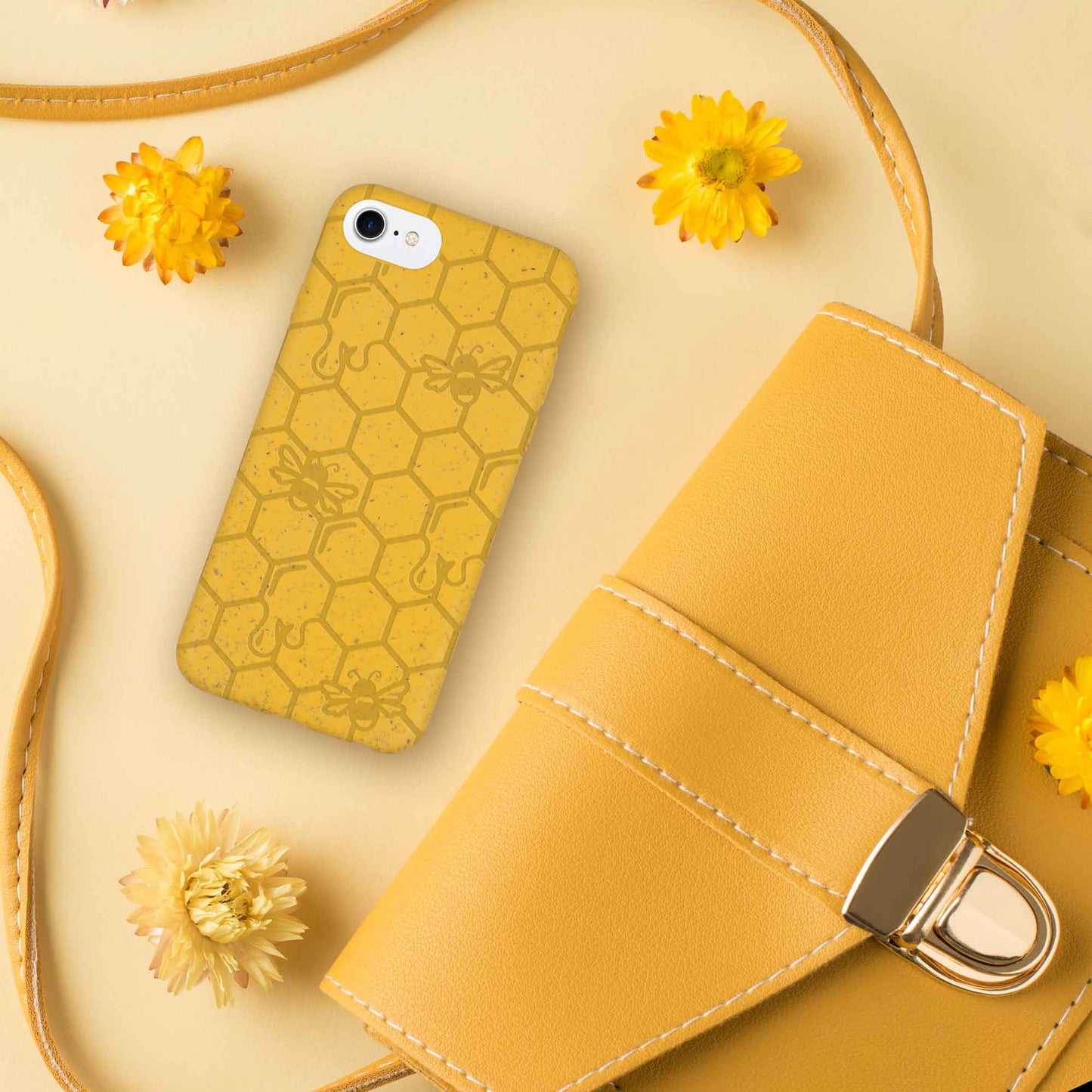 Honey Bee -  Biodegradable phone case - Yellow, Orange and Black (TL)