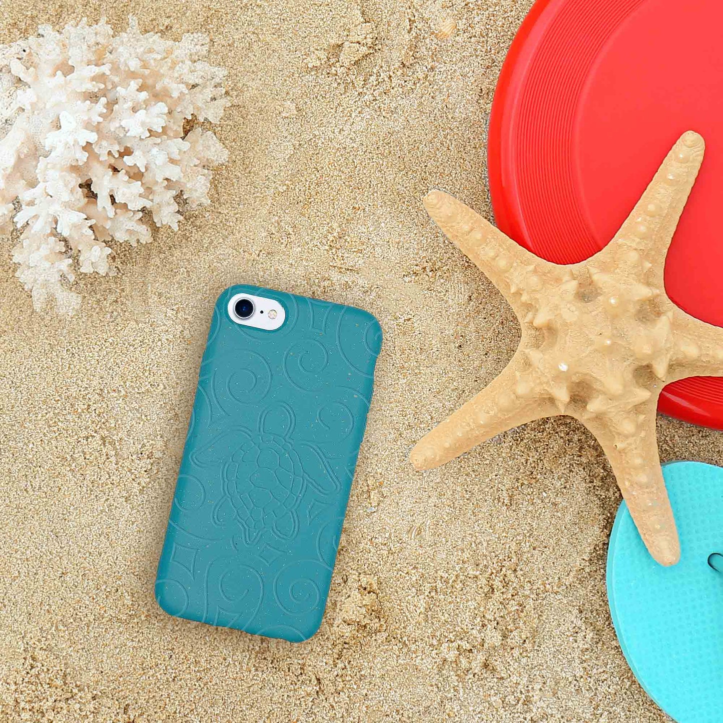 Ocean Turtle -  Biodegradable phone case - Ocean Blue and Black (TL)