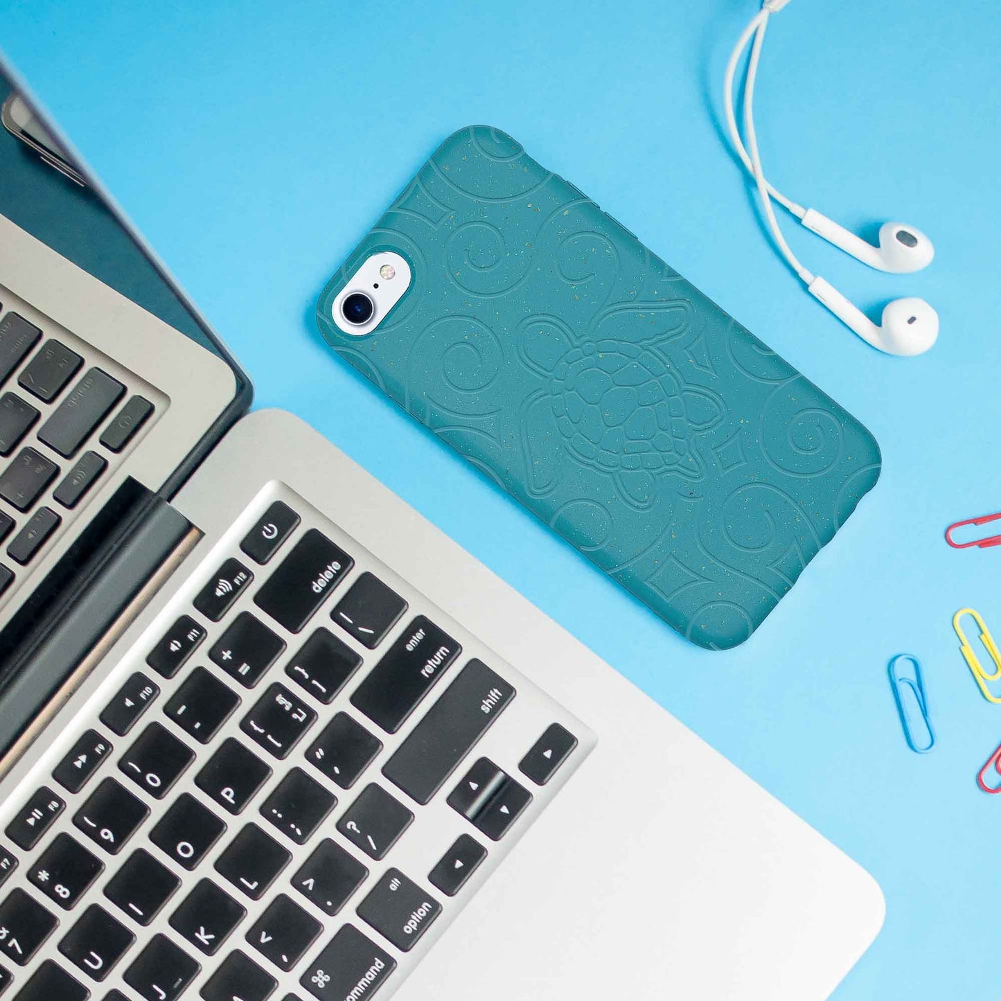 Ocean Turtle -  Biodegradable phone case - Ocean Blue and Black (TL)