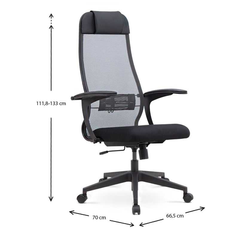 Office Chair JUSTIN Black/Grey 66,5x70x111,8/133cm (CB)