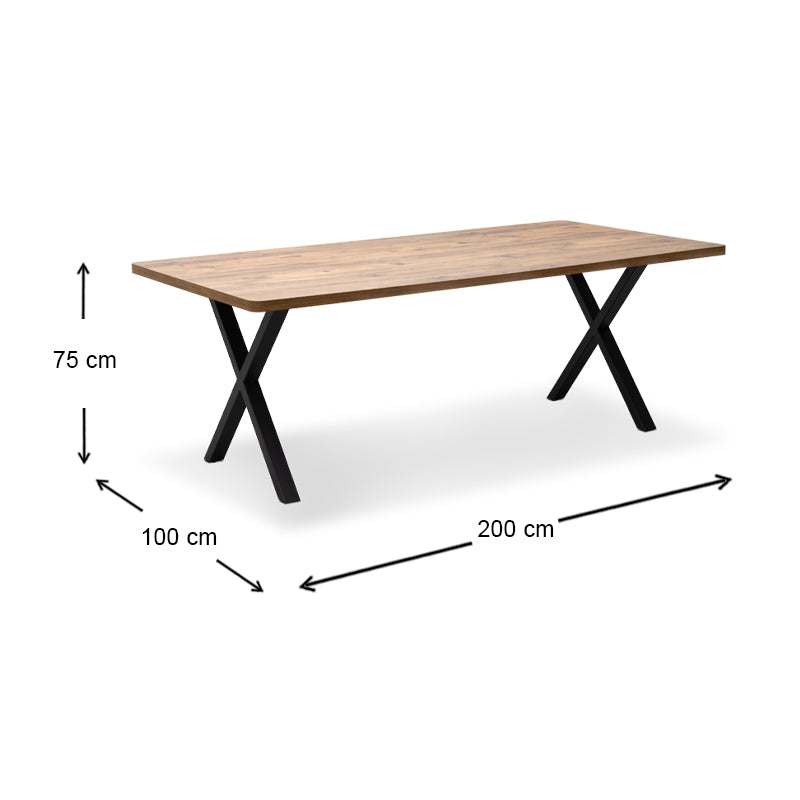 Dining Table MALVIN Acacia 200x100x75cm (CB)