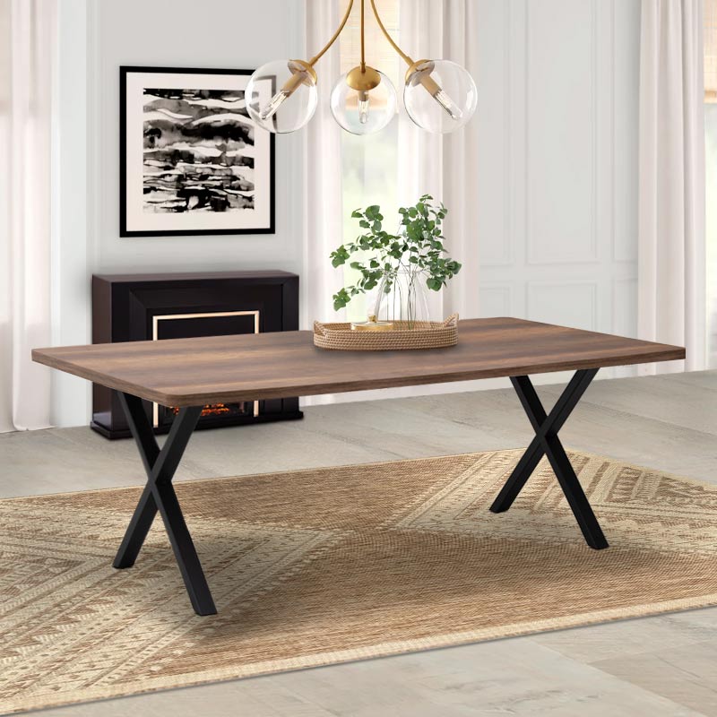 Dining Table MALVIN Walnut 200x100x75cm (CB)