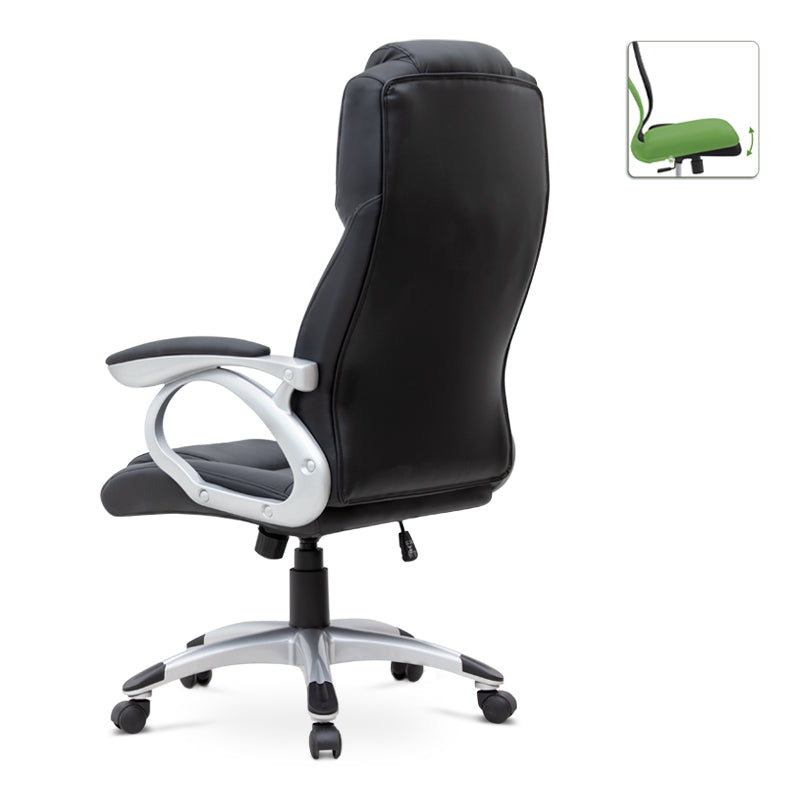 Office Chair TAMISA PU leather Black 65x60x118/128cm (CB)