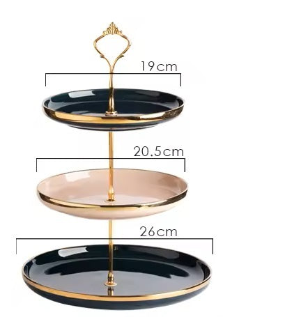 Cupcake Stand Ceramic with Gold Rod 3 Tiers (MW)